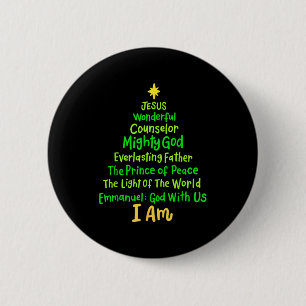 Christian Christmas Jesus Bible Names Xmas Tree Sh 6 Cm Round Badge