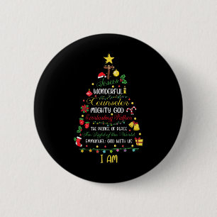 Christian Christmas Jesus Bible Names Xmas Tree Sh 6 Cm Round Badge