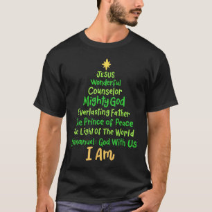 Christian Christmas Jesus Bible Names Xmas Tree Sh T-Shirt
