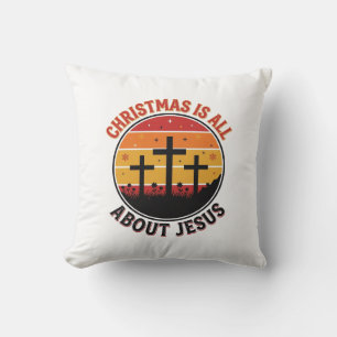 Christian Christmas Jesus Sunset Cross T-Shirt Des Cushion