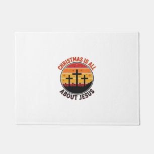 Christian Christmas Jesus Sunset Cross T-Shirt Des Doormat