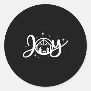 Christian Christmas Joy Jesus Nativity Scene Faith Classic Round Sticker