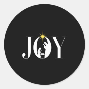 Christian Christmas Joy Jesus Nativity Scene Faith Classic Round Sticker