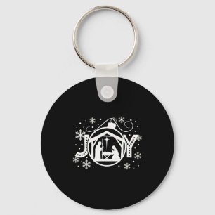Christian Christmas Joy Jesus Nativity Scene Faith Key Ring