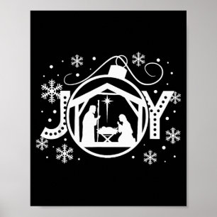 Christian Christmas Joy Jesus Nativity Scene Faith Poster