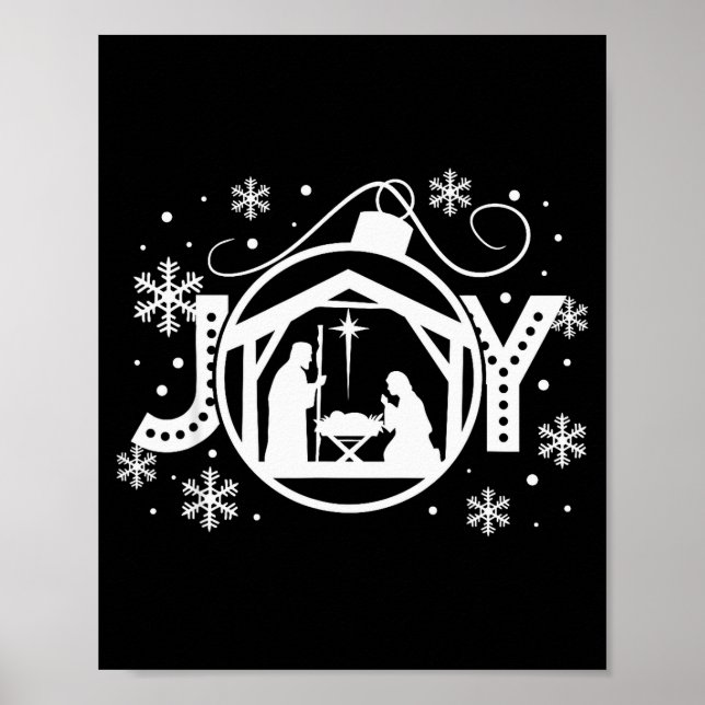 Christian Christmas Joy Jesus Nativity Scene Faith Poster (Front)