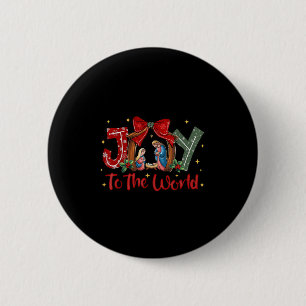 Christian Christmas Joy To The World Coquette Jesu 6 Cm Round Badge