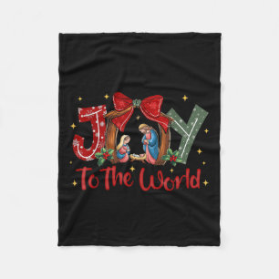 Christian Christmas Joy To The World Coquette Jesu Fleece Blanket
