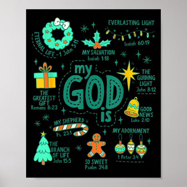 Christian Christmas My God Is Jesus Is The Reason  Poster (Front)