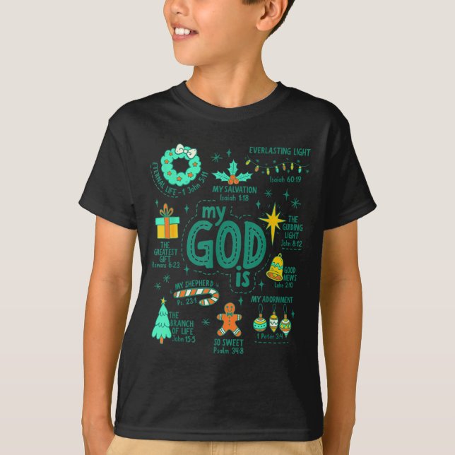Christian Christmas My God Is Jesus Is The Reason  T-Shirt (Front)
