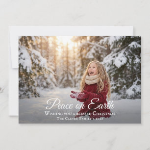 Christian Christmas Peace on Earth Family Photo Holiday Card