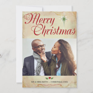Christian Christmas Photo Card, Scripture on Back Holiday Card