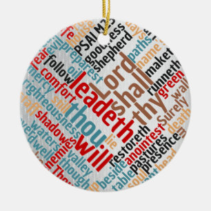 Christian Christmas Psalm 23 Scripture Ceramic Tree Decoration