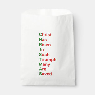 christian christmas religious jesus acrostic favour bags