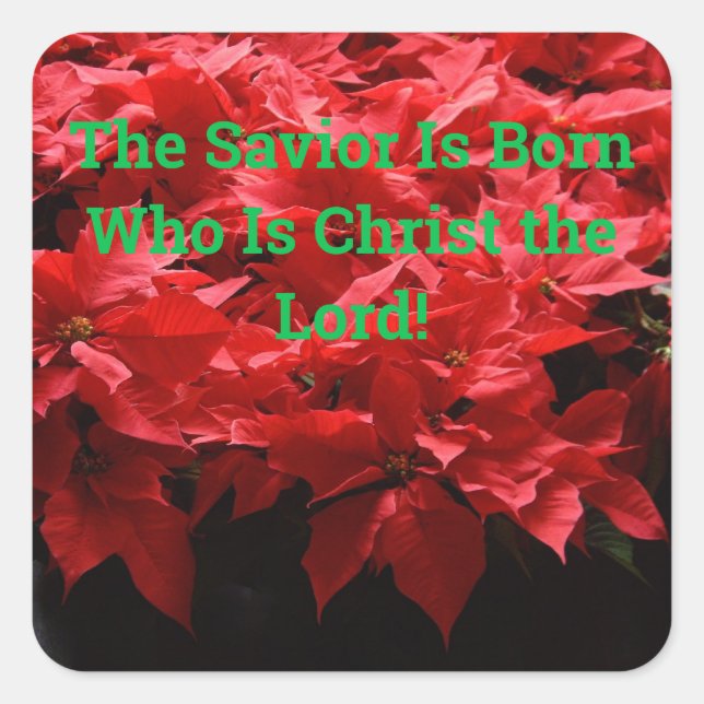Christian Christmas Saviour Is Born  Square Sticker (Front)