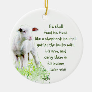Christian Christmas Scripture Inspirational Verse Ceramic Tree Decoration