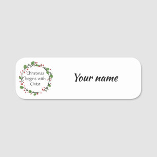 Christian Christmas Scripture  Scripture Name Tag