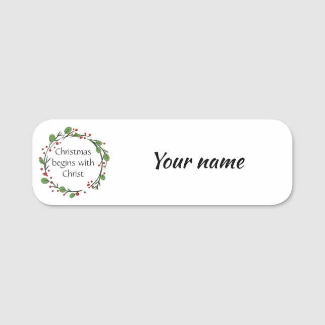 Christian Christmas Scripture  Scripture Name Tag (Front)
