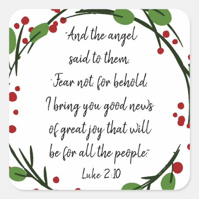 Christian Christmas Scripture Sticker Scripture (Front)