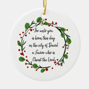 Christian Christmas Scripture Sticker Scripture Ceramic Tree Decoration