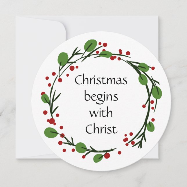 Christian Christmas Scripture Sticker Scripture Holiday Card (Front)