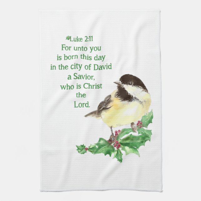 Christian Christmas Scripture Sticker Scripture Tea Towel (Vertical)