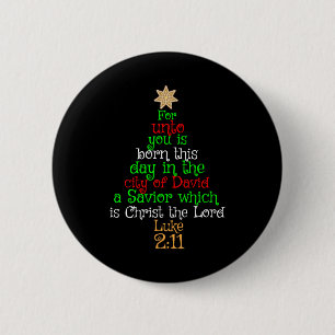 Christian Christmas Tree Shirts 6 Cm Round Badge