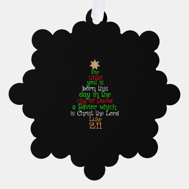 Christian Christmas Tree Shirts Decoration Card (Front)