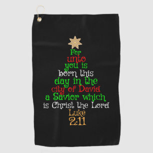 Christian Christmas Tree Shirts Golf Towel