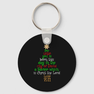 Christian Christmas Tree Shirts Key Ring