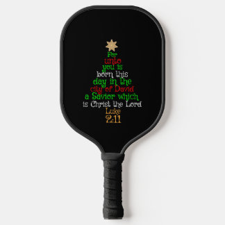 Christian Christmas Tree Shirts Pickleball Paddle