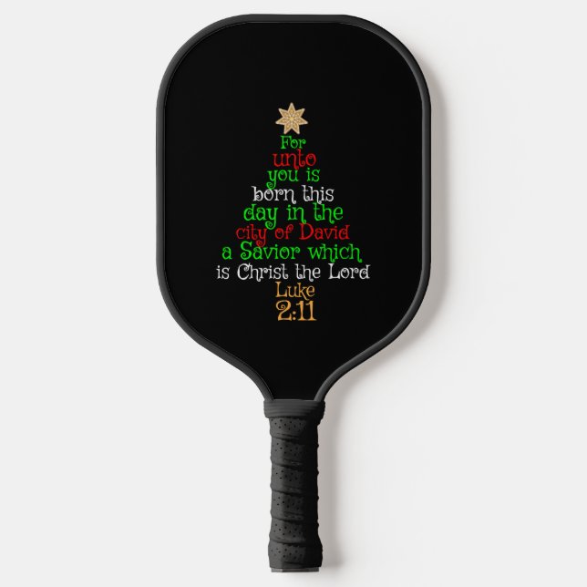 Christian Christmas Tree Shirts Pickleball Paddle (Front)
