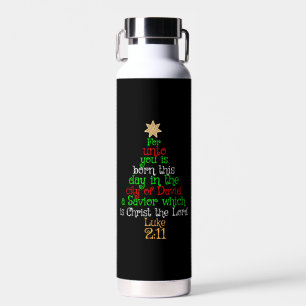 Christian Christmas Tree Shirts Water Bottle