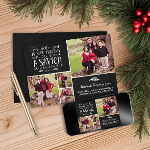 Christian Christmas Verse Chalkboard Holiday Photo Card