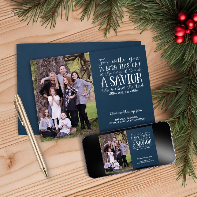 Christian Christmas Verse Typography Holiday Photo Card (Christian Christmas Verse Typography Holiday Photo Christmas Card)