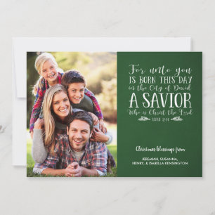Christian Christmas Verse Typography Holiday Photo Card