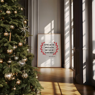 Christian Christmas Wall Art Matthew 5:7
