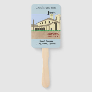 Christian Church Building & Scripture Church  Hand Fan