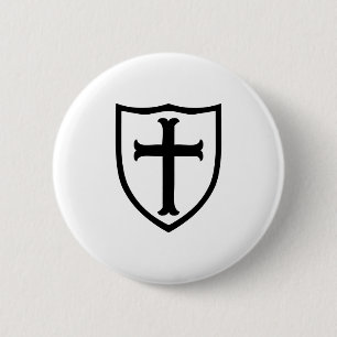 Christian Church Cross Knight Shield Study Gift 6 Cm Round Badge