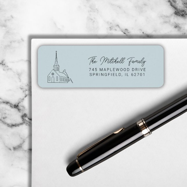 Christian Church Line Art Minimal Stylish Blue (Creator Uploaded)