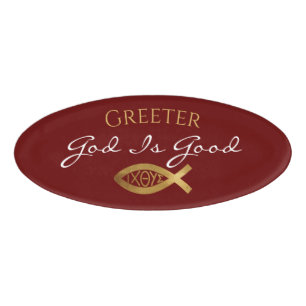 Christian Church Ministry Greeter Fellowship Name Tag