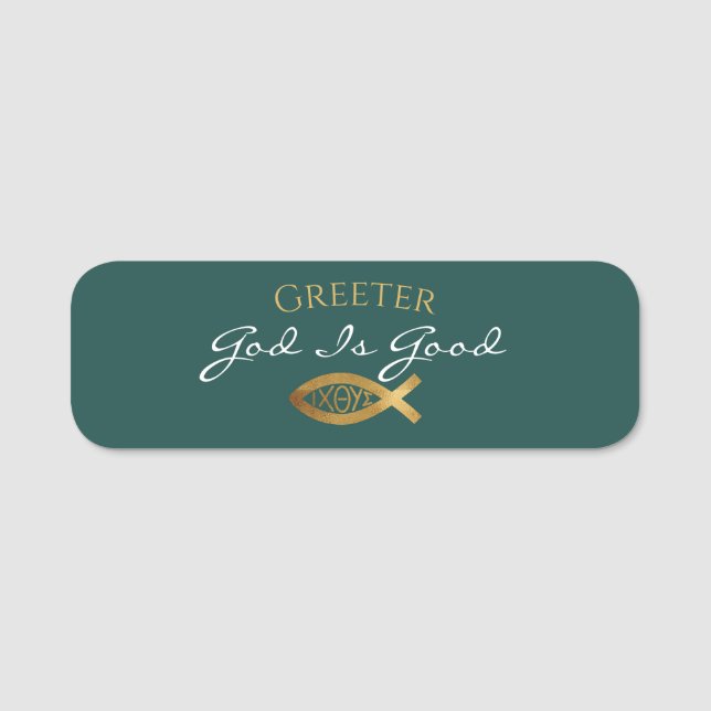 Christian Church Ministry Greeter Usher Name Tag (Front)