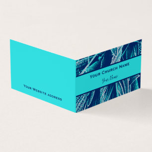 Christian Church Pastor Modern Turquoise Nature Business Card