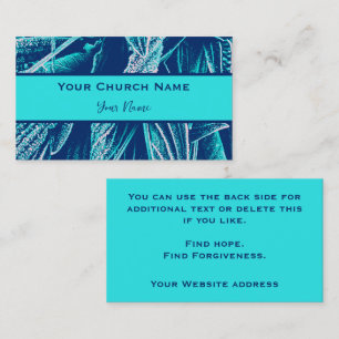 Christian Church Pastor Modern Turquoise Nature Calling Card
