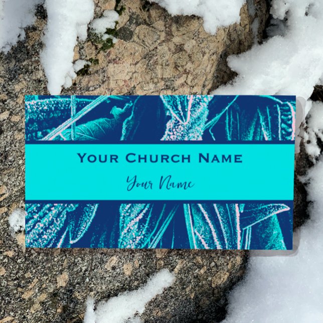 Christian Church Pastor Modern Turquoise Nature  Magnetic Business Card (Personalize this original, cool, nature photograph design for your purposes.)