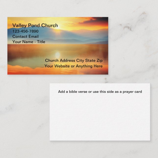 Christian Church Sunset Scenic Business Cards (Front/Back)
