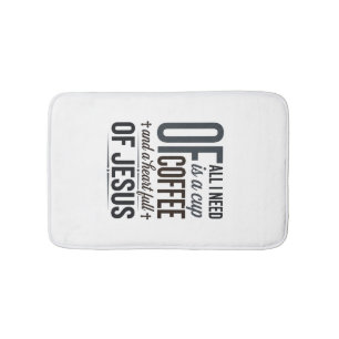 Christian Coffee Jesus Quote Vintage Shirt Design_ Bath Mat
