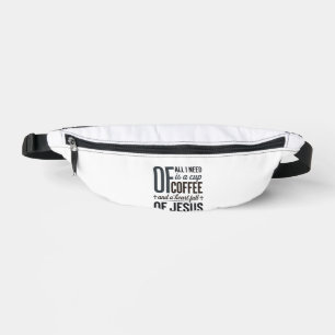 Christian Coffee Jesus Quote Vintage Shirt Design_ Bum Bags
