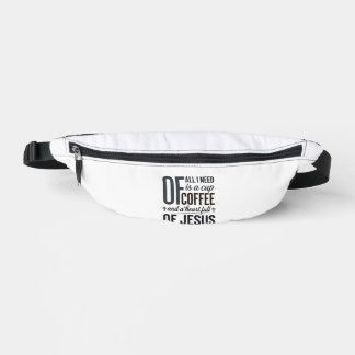 Christian Coffee Jesus Quote Vintage Shirt Design_ Bum Bags