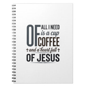 Christian Coffee Jesus Quote Vintage Shirt Design_ Notebook